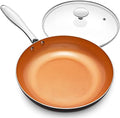MICHELANGELO Frying Pan with Lid, Nonstick 8 Inch Frying Pan with