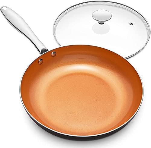 MICHELANGELO Frying Pan with Lid, Nonstick 8 Inch Frying Pan with