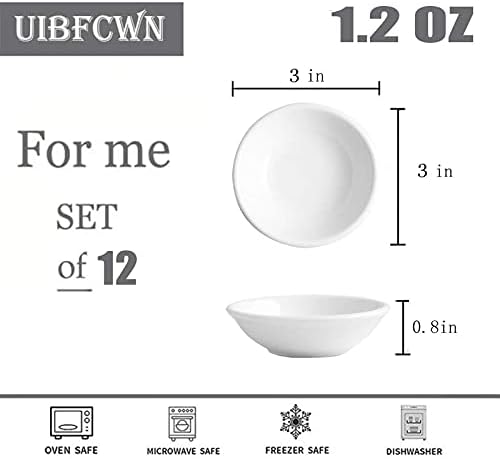 UIBFCWN 12 Pack Ceramic Dipping Bowls, 3 Inch Dipping Sauce