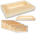 Unfinished Wood Trays for Crafts 6 Pack - Nested Rectangular with