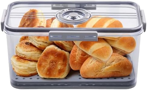 ANYPROLUS Airtight Bread Box with Lid, Grey