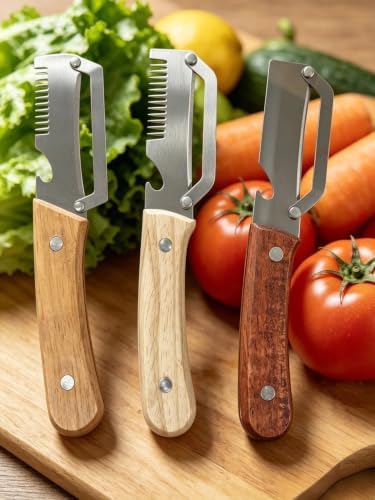 Stainless Steel Peeler with Wooden Handle, Fruit Vegetable Peeling