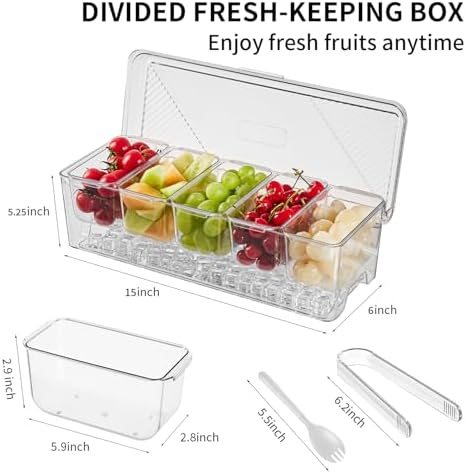 Ice Chilled Condiment Caddy,Stackable Chilled Condiment
