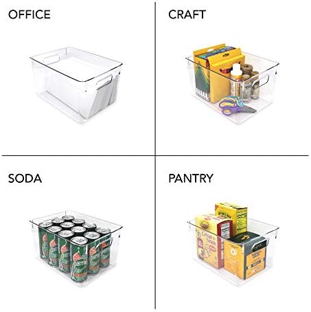 Isaac Jacobs 3-Pack Large Clear Storage Bins with Handles