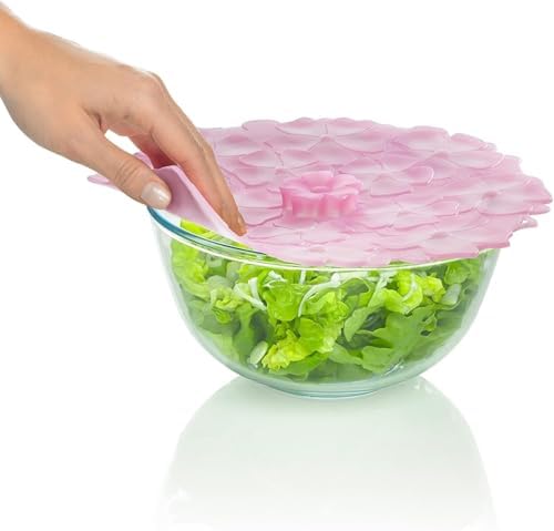 Charles Viancin Geranium Silicone Lid, 9 Inch, Light Pink