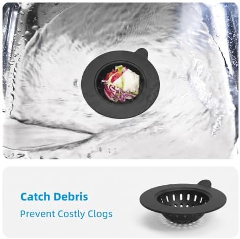 4 Pack Silicone Kitchen Sink Drain Catcher with Lid, 4.4" Top / 3"
