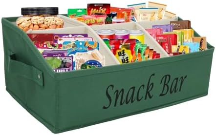 Snack Organizer for Countertop, Fabric Snack Bar Station with Handles