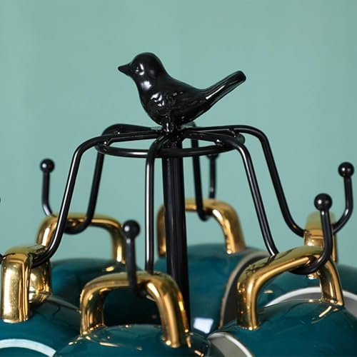 Coffee Mug Tree, Coffee Cup Holder for Countertop with 6 Hooks, Tea