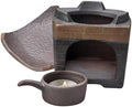 Ceramic Tea Stove Warmer with Non-Slip Base Retro Four-Square Design