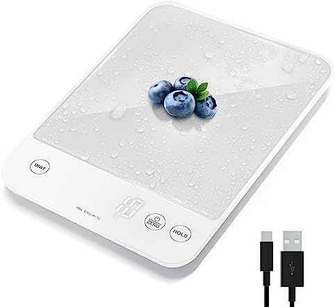 Etekcity 22lb Food Kitchen Scale, USB Rechargeable, IPX6 Waterproof