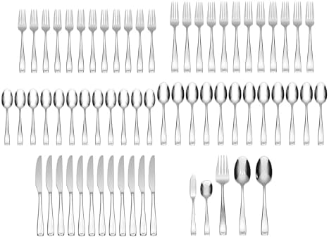 Oneida Moda 65-Piece 18/10 Silverware Set for 12, Flatware