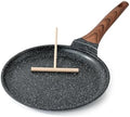 Kordisen Crepe Pan Nonstick, 10 Inch Dosa Pan with Spreader, Granite