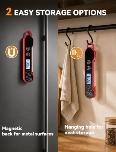 Instant Read Digital Meat Thermometer, IP67 Waterproof