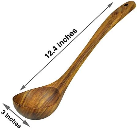 Acacia Wood Spatula and Teak Ladle Set