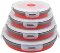 Collapsible Bowls with Lids, 4Pcs 5/6/7/8 Inch Round Silicone Food