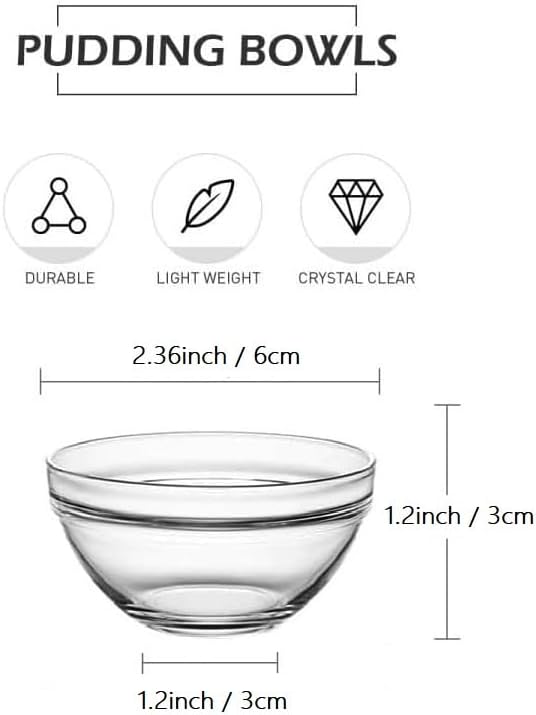 Small Glass Bowls for Cooking Prep, Clear Glass Bowls Perfect for