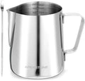 20 oz Silver Milk Frothing Pitcher, Espresso Steaming Pitcher, 304
