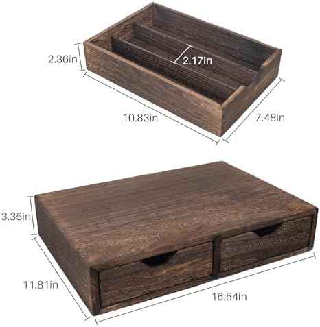 HTB K Cup Holder Compatible Coffee Pod Storage Drawer, Wood Brown