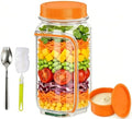 35oz Side Opening Mason Salad Jar | 1000ml Leakproof Portable Salad
