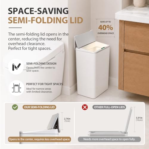 4 Gal Slim Motion Sensor Bathroom Trash Can
