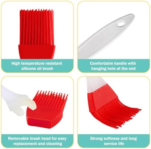 Silicone Basting Pastry Brush Set Heat Resistant Spread Oil Butter
