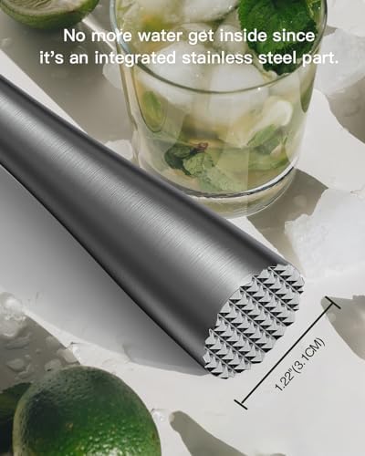 10 Inches Stainless Steel Muddler and Mixing Spoon for Cocktails, Bar