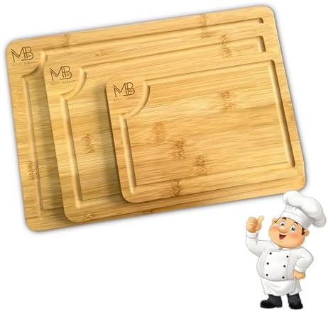 Bamboo Cutting Board for Kitchen – Chopping Block Durable Wooden