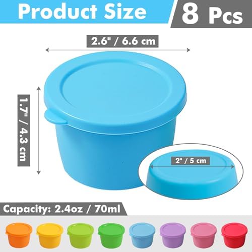 KOLUTI 2.4oz Salad Dressing Container To Go 8 Pack, Nonstick Silicone