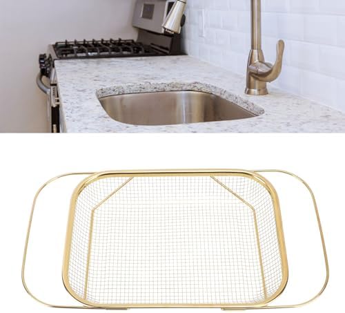 Over The Sink Colander, Stainless Steel Expandable Baskets with