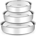 TeamFar Cake Pan, 8''/91⁄2''/11'' Stainless Steel Round Baking Tier