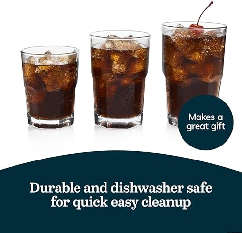 Libbey Boston Tumbler, Rocks, and Juice Glasses, 18 Piece Classic