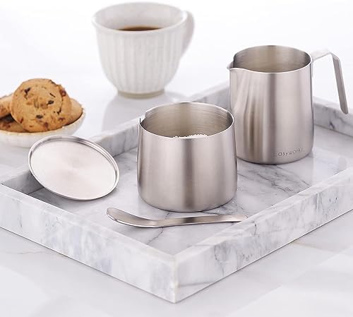 Easyworkz Stainless Steel Sugar bowl and Creamer Set and Stainless