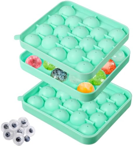 Webake 2 Pack Sphere Ice Cube Trays - 1.1" Small Round 36pcs Ice Ball
