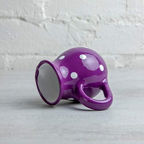 Handmade Purple and White Polka Dot Small 150ml/5oz Ceramic Creamer