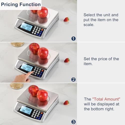 Atogou 110lb Food Scale, Commercial Kitchen Scale with Price Computing