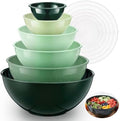 LemonRoad 6 Pcs Plastic Mixing Bowl Set with Lids Colorful Serving