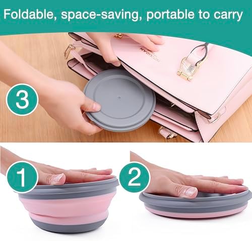 Camping Bowls, 3PCS Collapsible Bowls with Cutlery and Reusable