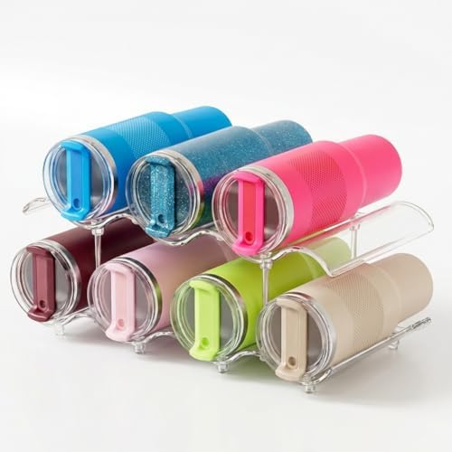 Stackable Water Bottle Storage Organizer, Clear Freestanding Wine