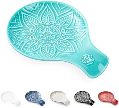 Ceramic Spoon Rest, 7.48 Inches Spoon Holder for Kitchen Counter