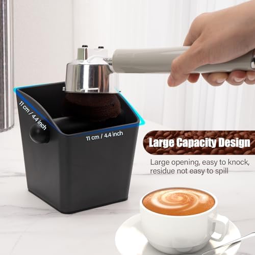 HOMEE Espresso Rectangular Coffee Knock Box, Black