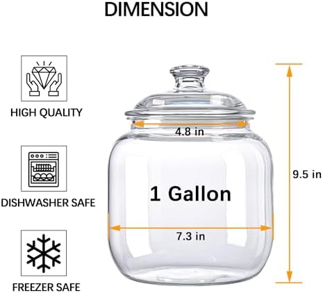 YUEJUM 128 oz Unbreakable & Dishwasher Safe Airtight Food Storage
