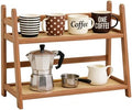 Household 2-Tier Cup Shelf Organizer, Kitchen Counter Shelf for Tea