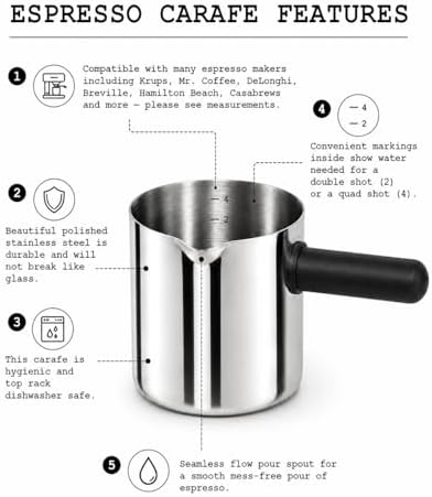 Mian 4 Cup Universal Stainless Steel Espresso Coffee Replacement