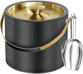 3.2L/3.4Qt Modern Insulated Ice Bucket with Lid, Scoop