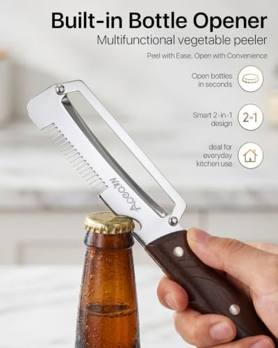 2 Pack Large Multifunctional Vegetable Peeler, 3-in-1 Peelers For
