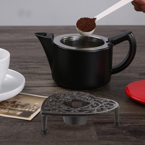 Cast Iron Heart Shaped Teapot Warmer Stand Xmas Tea Light Base