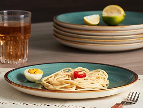 ONEMORE Ceramic Dinner Plates Set of 6, 10.5 Inch Porcelain Salad