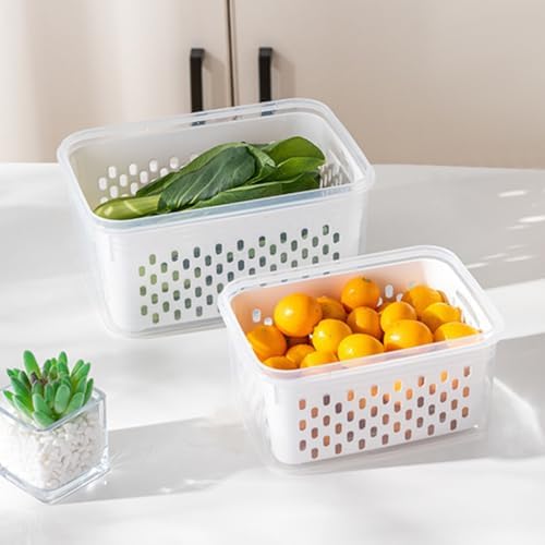 Fruit Storage Container for Fridge, Leakproof Food Storage Containers