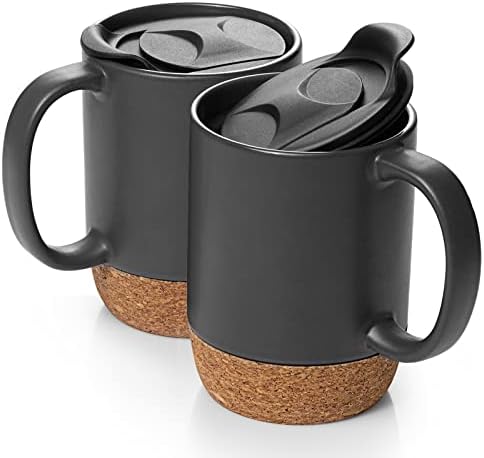 DOWAN Coffee Mugs, 15 oz Mug Set of 2, Large Ceramic Coffee Mug with