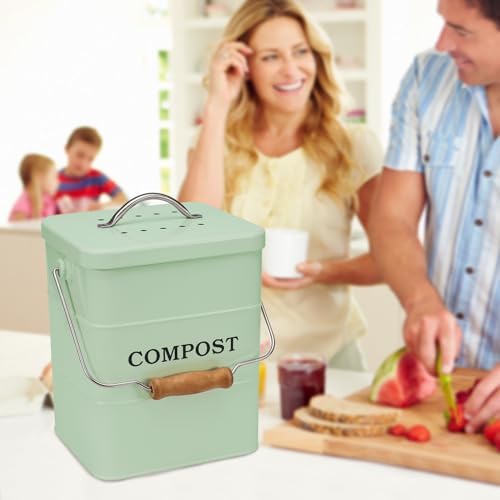 Stainless Steel Compost Bin, 1 Gallon